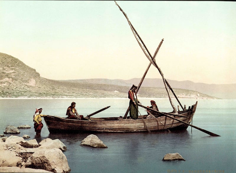 Barque de pêcheur sur le lac de Génézareth, Tibériade (Fisherman's boat on Lake Genazareth). IMA