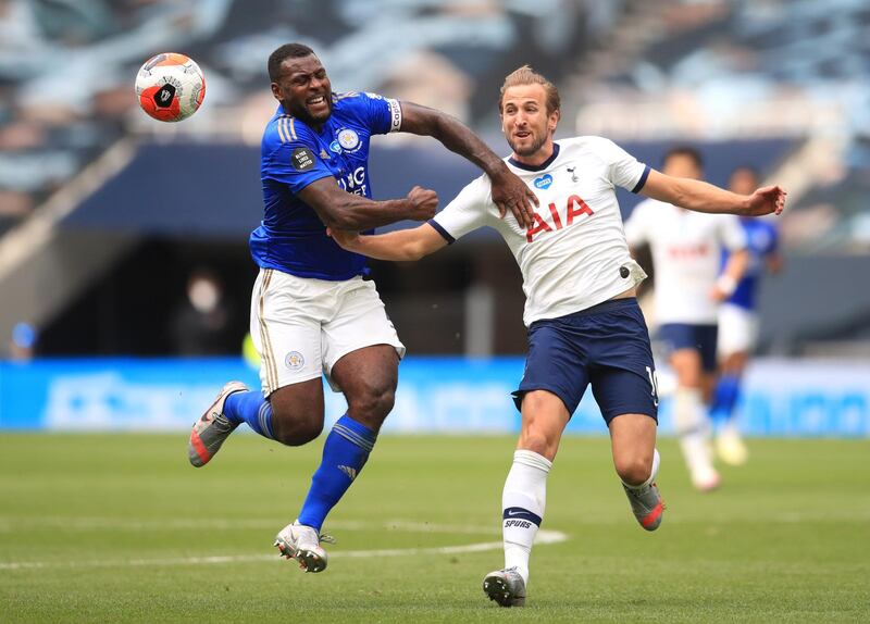 Wes Morgan - 6: Veteran carrying quite a bit of timber nowadays and relies on his experience and defensive knowhow. One moment in second half when Kane threatened again but Morgan refused to let him onto his right and was able to deflect his left-foot shot wide. Getty