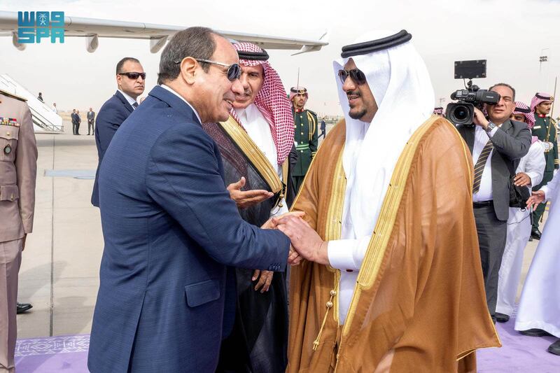 Egypt President Abdel Fattah El-Sisi arrives in Riyadh. SPA