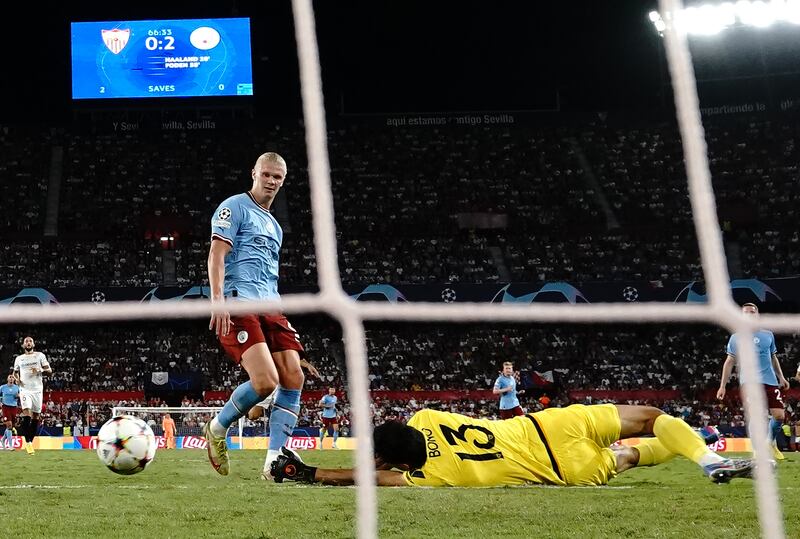 Erling Haaland – 10. Added another two goals to his prolific Champions League scoring record with yet another excellent performance. His physicality and poacher's instinct proved too much for the Sevilla defence. EPA