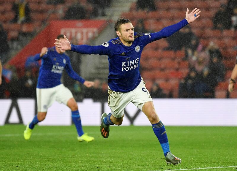 Striker: Jamie Vardy (Leicester) – Showed his clinical streak again with a treble to complete the 9-0 thrashing of Southampton and become the division’s top scorer. Reuters