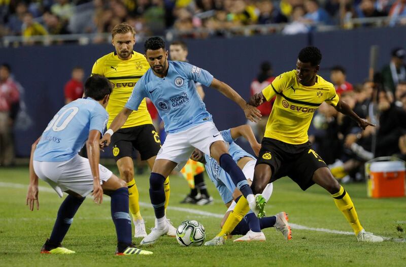Manchester City's Riyad Mahrez in action. Reuters