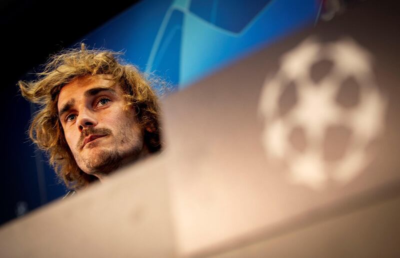 Griezmann attends a press conference ahead of the match. EPA