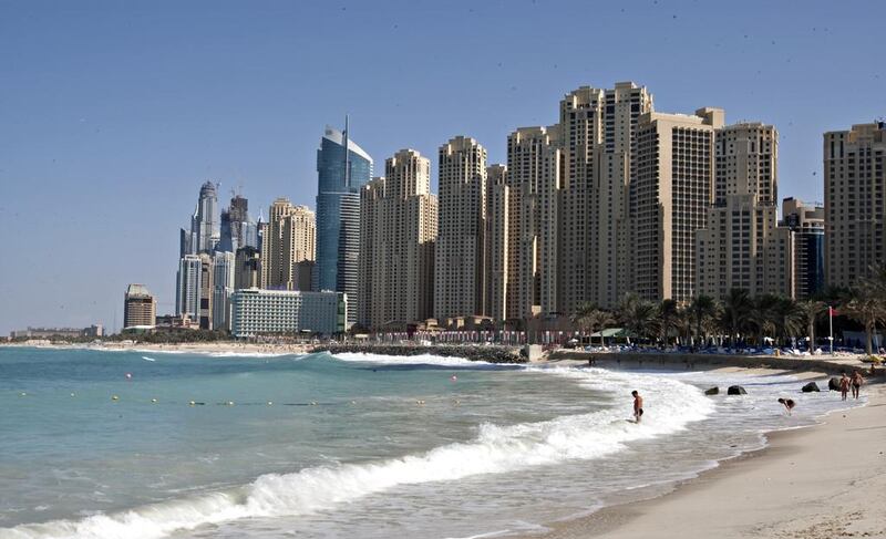 Beachside at Jumeirah Beach Residences in Dubai. Jeff Topping / The National