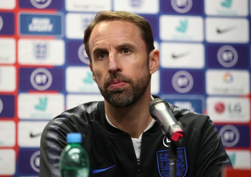 Soccer Football - Euro 2020 Qualifier - England Press Conference - Sinobo Stadium, Prague, Czech Republic - October 10, 2019   England manager Gareth Southgate during the press conference   Action Images via Reuters/Carl Recine