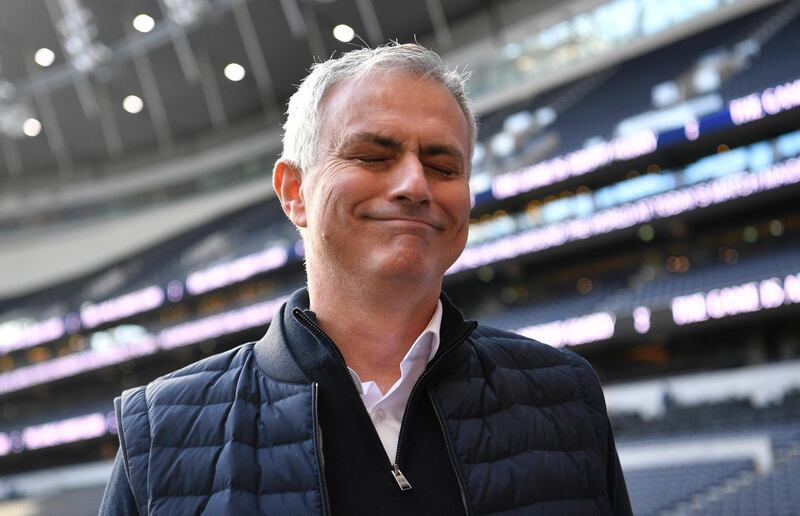 Tottenham Hotspur's manager Jose Mourinho walks the pitch ahead of the Premier League match against Bournemouth at the Tottenham Hotspur Stadium. EPA