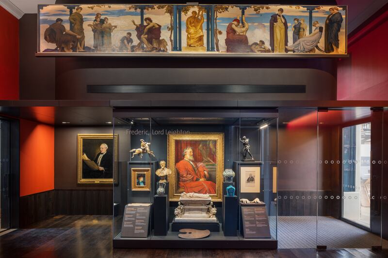 A Lord Leighton display case in the entrance hall. Photo: Dirk Lindner / Leighton House