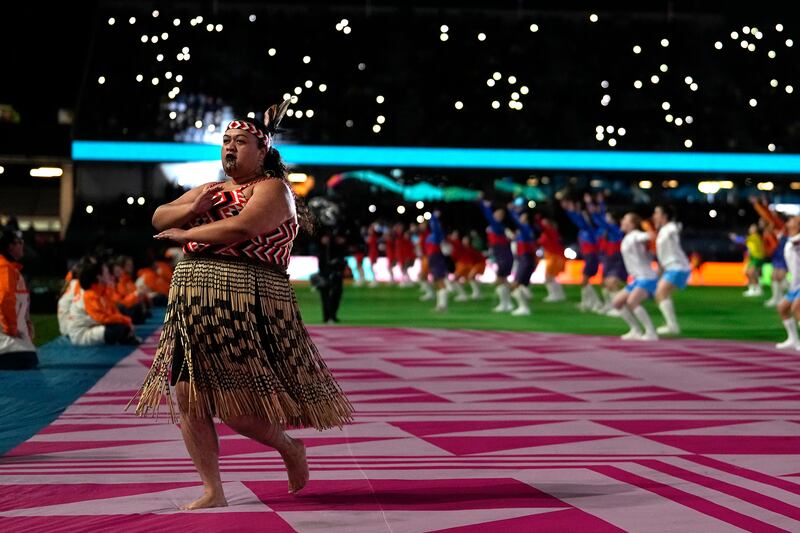 Dancers perform during the opening ceremony ahead of the Women's World Cup match between New Zealand and Norway in Auckland, New Zealand. AP Photo 