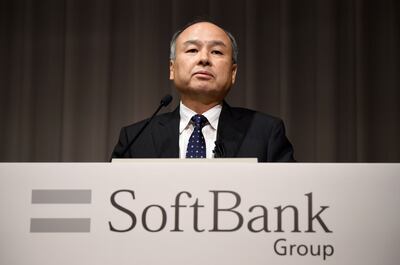 (FILES) This file photo taken on November 7, 2016 shows President of Japan's mobile carrier Soft Bank Group Masayoshi Son speaking at a press conference in Tokyo. 
SoftBank said November 7, 2017 its net profit for the first half of the fiscal year plunged after the previous year's sale of a game development business, but operating profit surged on brisk sales for its US telecom unit.
 / AFP PHOTO / TORU YAMANAKA