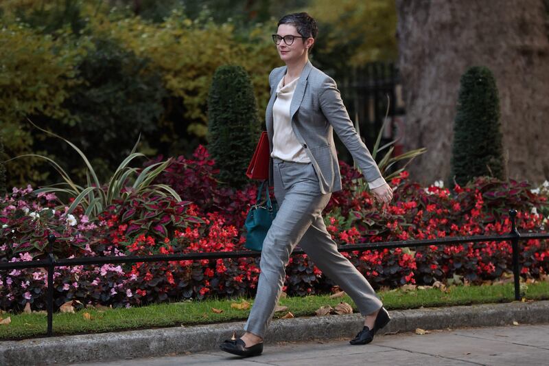 Britain's Work and Pensions Secretary Chloe Smith arrives for the weekly Cabinet meeting at 10, Downing Street. AFP