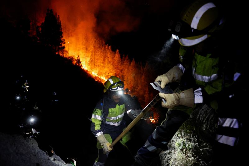 The north-east region of Tenerife, characterised by its steep ravines and densely forested areas, is a significant challenge for emergency crews. Reuters