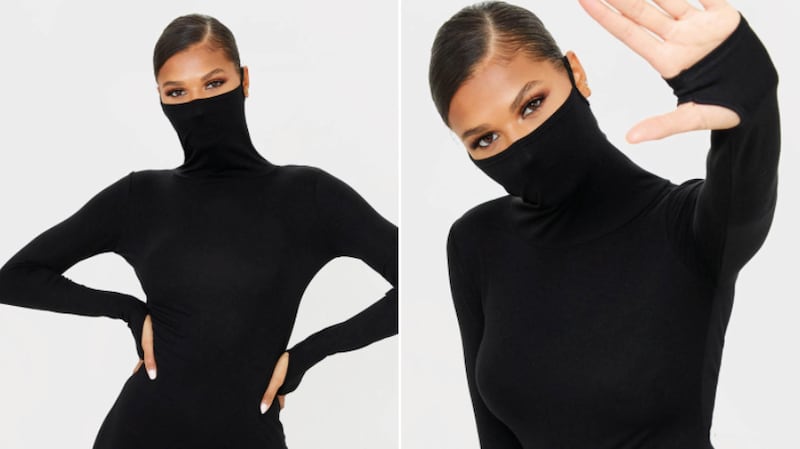 Pretty Little Thing has launched a face mask dress. Pretty Little Thing
