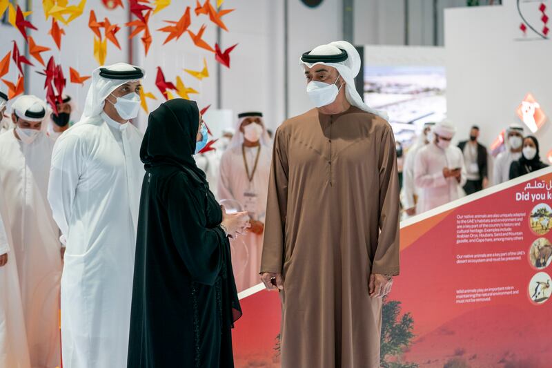 Sheikh Mohamed bin Zayed, Crown Prince of Abu Dhabi and Deputy Supreme Commander of the UAE Armed Forces, at Adihex. He said he was pleased to meet the participants.