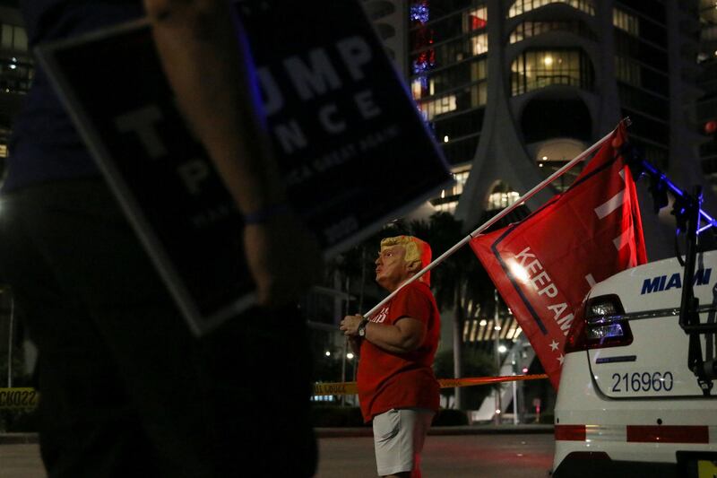 Supporters of Donald Trump congregate in Miami. Reuters