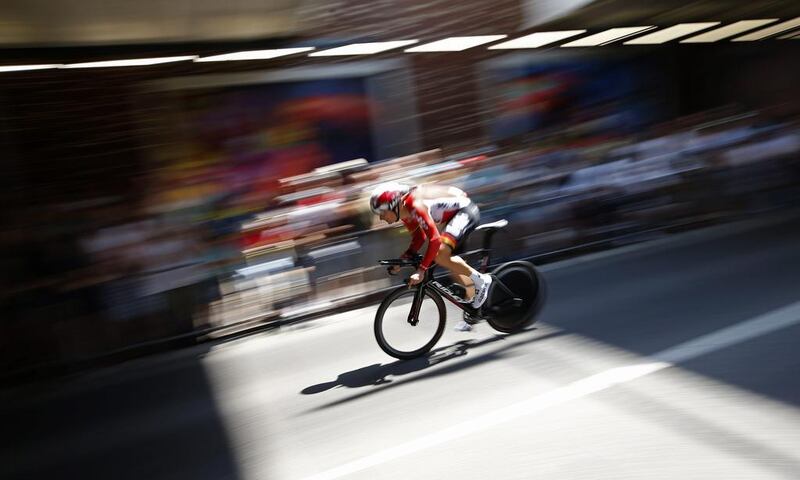 Denmark's Lars Ytting Bak rides during the first stage of the Tour de France on Saturday. Laurent Cipriani / AP