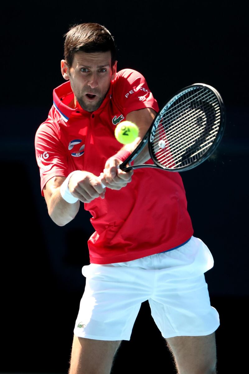 Serbia's Novak Djokovic in action. Reuters