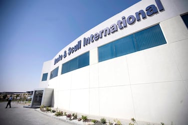 Drake & Scull's Dubai headquarters. The company says it is still delivering contracts, including at Abu Dhabi's Reem Mall. Rich-Joseph Facun / The National