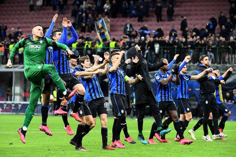 Atalanta delight at the San Siro stadium in Milan. AFP