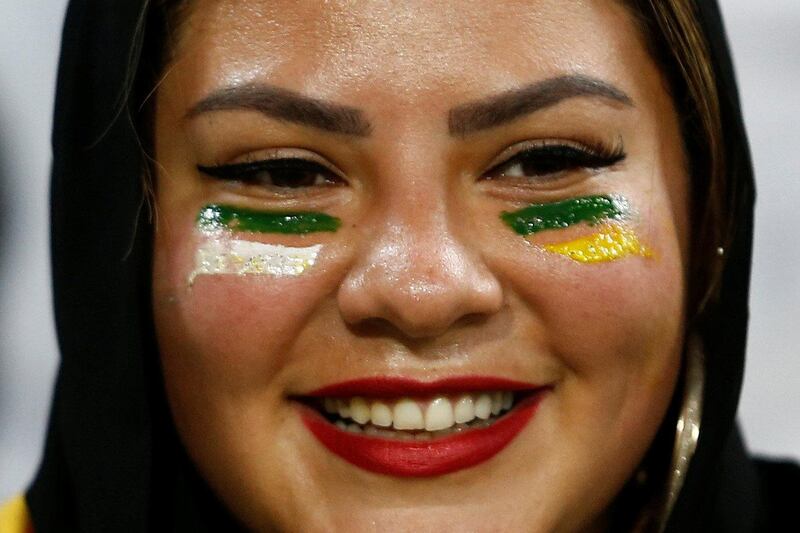 A Saudi Arabia fan inside the King Saud University Stadium, Riyadh for Saudi Arabia's friendly match against Brazil. Brazil won the match 2-1. Reuters