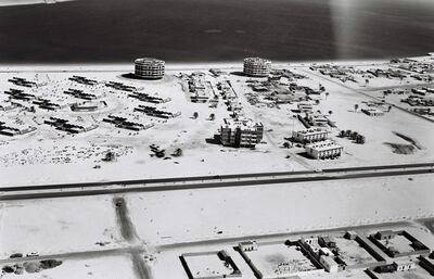 An aerial shot of Abu Dhabi from the 70s. Courtesy Ron McCulloch