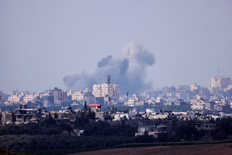 Smoke rises over Gaza, amid the continuing Israeli bombardment of the Palestinian enclave. Reuters