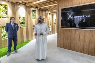 Juma Bin Salmin, vice president of Human Capital at Carrefour UAE, introduces Majid Al Futtaim's new Retail Business School at Ibn Battuta Mall. Antonie Robertson / The National