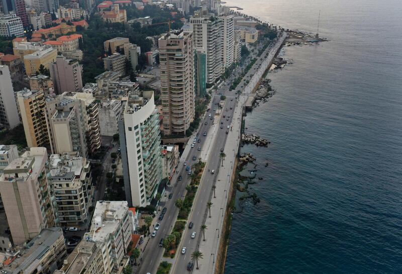 Beirut's waterfront promenade, along the Mediterranean Sea, is mostly empty after municipal policemen ordered people to leave in Beirut. AP Photo