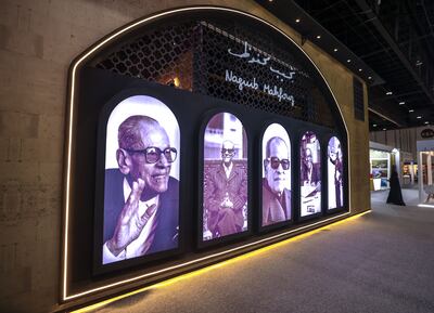 The Naguib Mahfouz pavilion at the Abu Dhabi International Book Fair. Victor Besa / The National