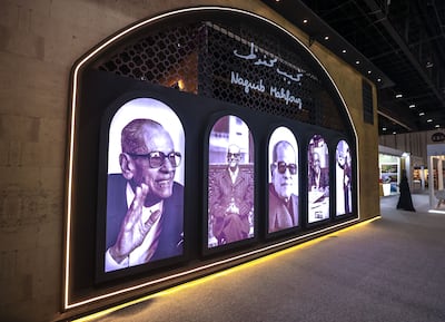 The Naguib Mahfouz pavilion at the Abu Dhabi International Book Fair. Victor Besa / The National