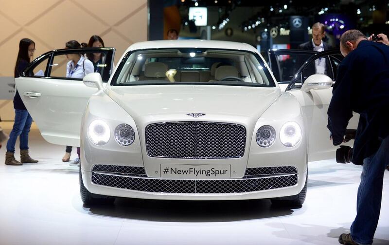 The 2014 Bentley Flying Spur at the LA Auto Show. AFP PHOTO/Frederic BROWN

