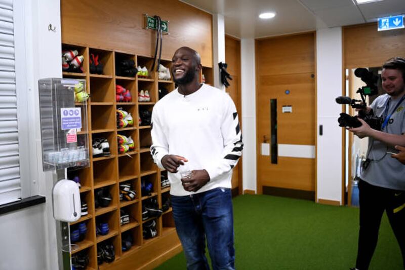 Romelu Lukaku at Chelsea's Cobham training ground.