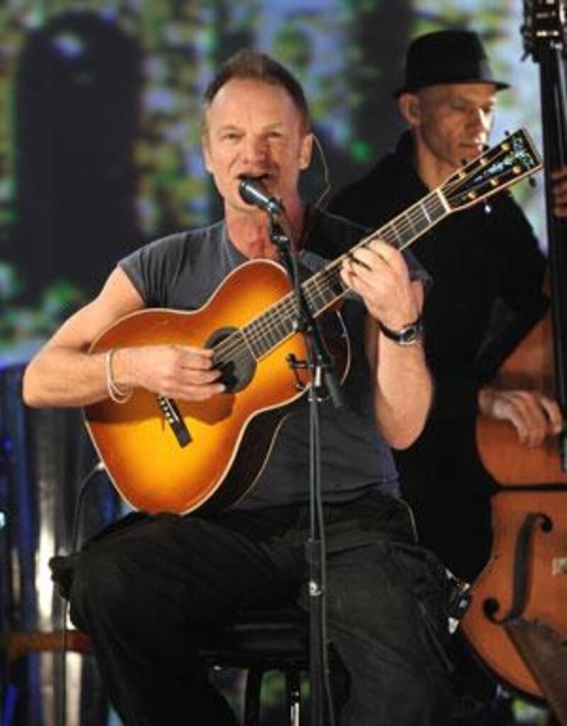 Sting, who recently performed at Hope for Haiti Now: A Global Benefit for Earthquake Relief, will play in Dubai on Thursday.