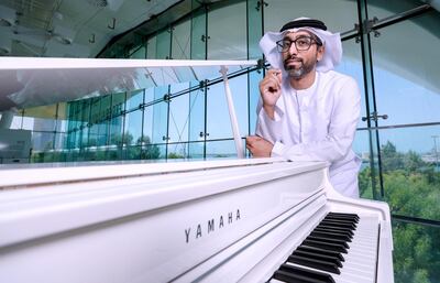 Abu Dhabi, United Arab Emirates, September 2, 2020.  POAN:  Emirati pianist and composer Ibrahim Al Junaibi.
Victor Besa/The National
Section:  NA
Reporter:  Ramola Talwar