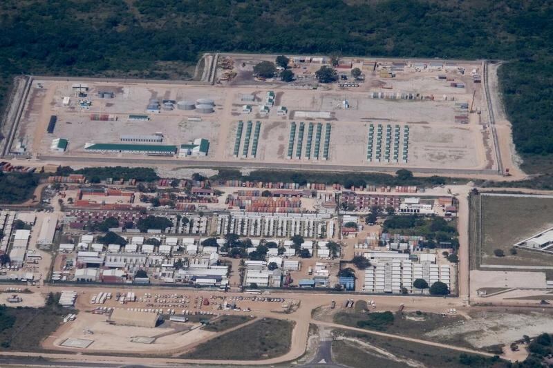 An aerial view of the Afungi Liquified Natural Gas Camp in Afungi, Mozambique, is seen in this undated handout picture. WFP/Handout via REUTERS THIS IMAGE HAS BEEN SUPPLIED BY A THIRD PARTY. MANDATORY CREDIT NO RESALES. NO ARCHIVES