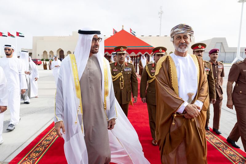 Sheikh Mohamed says goodbye to Sultan Haitham. 