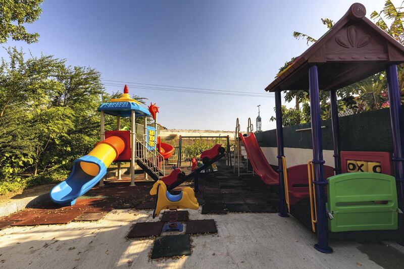 The children's play area at Happiness Farm