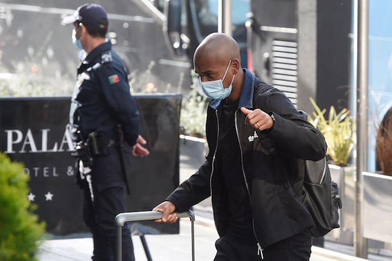 Manchester City's midfielder Fernandinho arrives at the team's hotel in Porto. AFP
