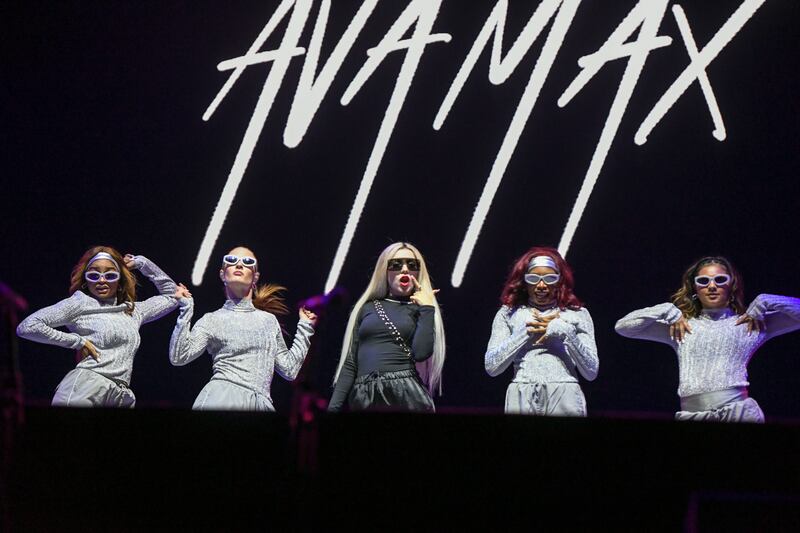 Ava Max and her dancers in full flight