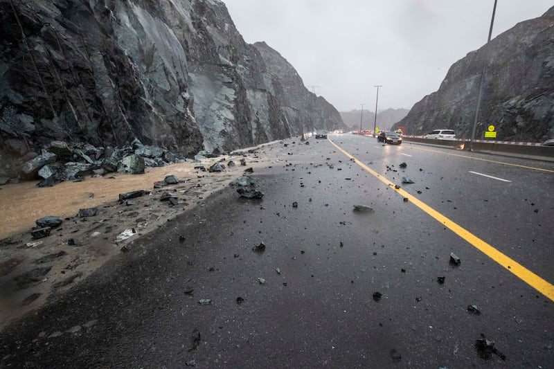 There was some rockfall in areas along the road. Ruel Pableo for The National