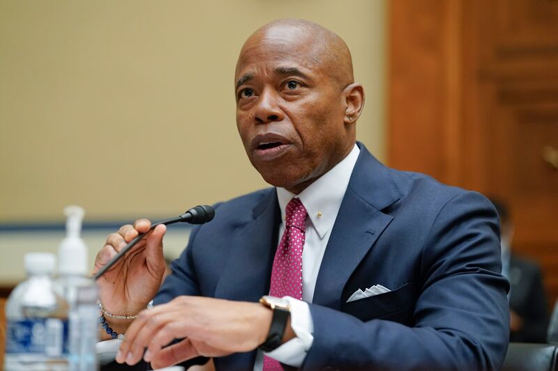 New York City Mayor Eric Adams appears before the committee. EPA