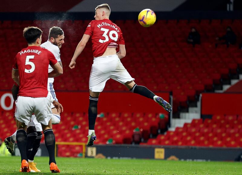 Leeds' Liam Cooper scores to make it 4-1. EPA