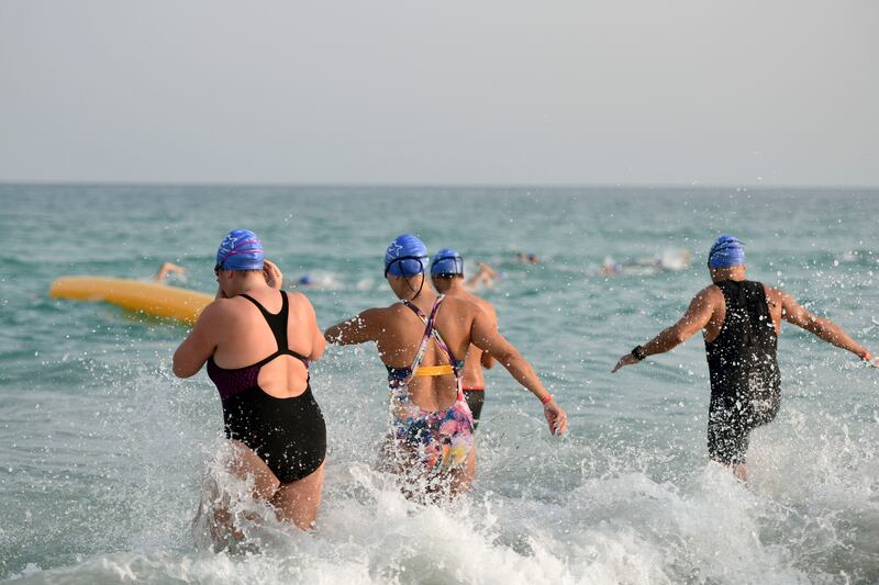 Competitors take the plunge for the 3.2-kilometre race