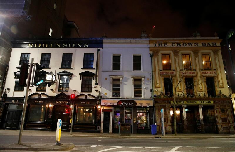 General view of Robinsons Bar and The Crown Bar in Belfast, Northern Ireland, as the spread of the coronavirus continues, on March 20, 2020. Reuters