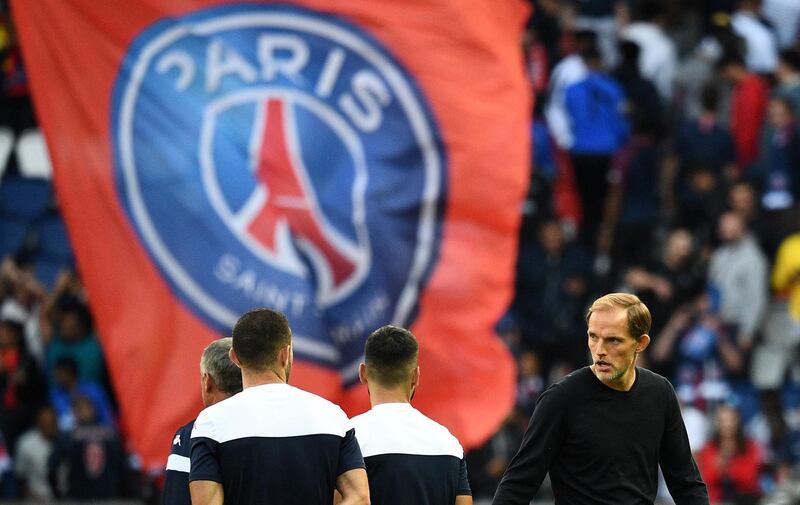 PSG's coach Thomas Tuchel reacts at the end of the French L1 football match. AFP