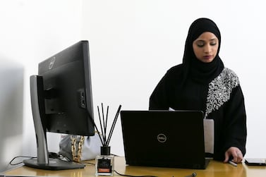 Saadah Alyalyali, an IT superintendent at Acciona in Fujairah, has worked for nearly a decade. She says women need more part-time job opportunities to continue working after marriage. Pawan Singh / The National