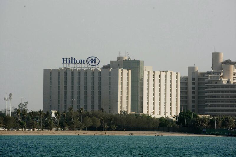 Abu Dhabi - June 5th  ,  2008 - Stock picture of the hilton hotel on the Corniche in Abu Dhabi   ( Andrew Parsons  /  The National ) *** Local Caption ***  ap002-0506-hilton.jpgap002-0506-hilton.jpg