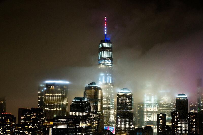 The One World Trade Center is illuminated in red, white and blue in recognition of the ongoing nationwide effort to combat the coronavirus outbreak. Reuters