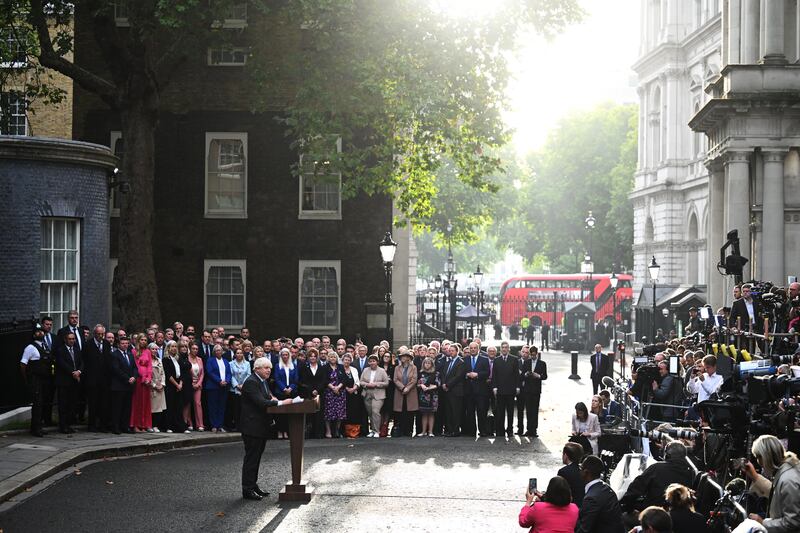 Mr Johnson paid tribute to his successor Liz Truss, saying with her at the helm of 'this compassionate Conservative government', everything would be done to get people through the cost of living crisis this winter. He added that 'this country will endure it and we will win'. Getty