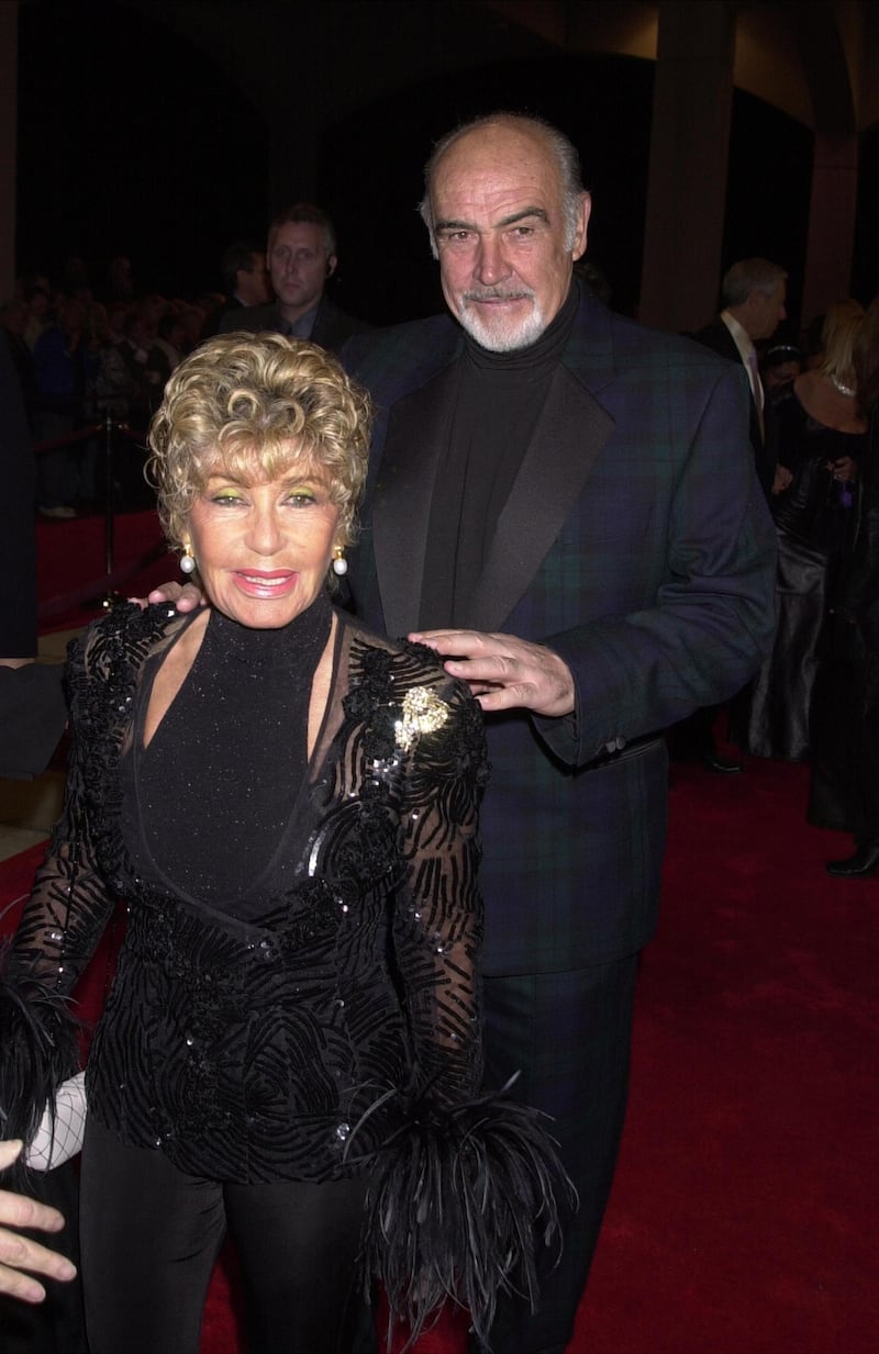 384132 07: Actor Sean Connery and his wife Michelina arrive at the Palm Springs International Film Festival gala January 13, 2001 in Palm Springs, CA. (Photo by Jason Kirk/Newsmakers)