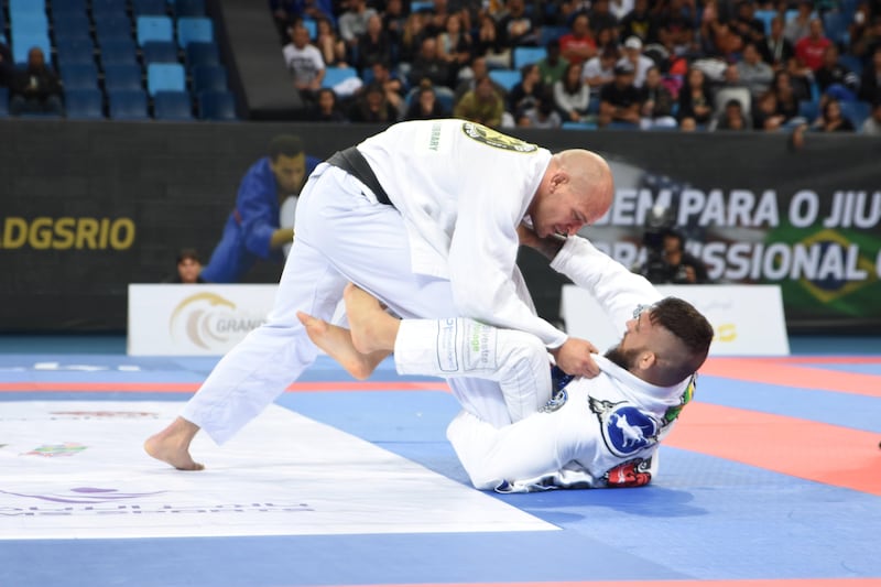 Alexandre Ribeiro, above, failed to come out on top against Patrick Gaudio at the Rio Olympic Park on Sunday. UAEJJF